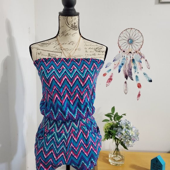 Rue21 Dresses & Skirts - 5/$15 Rue21 Strapless Chevron Romper Dress S